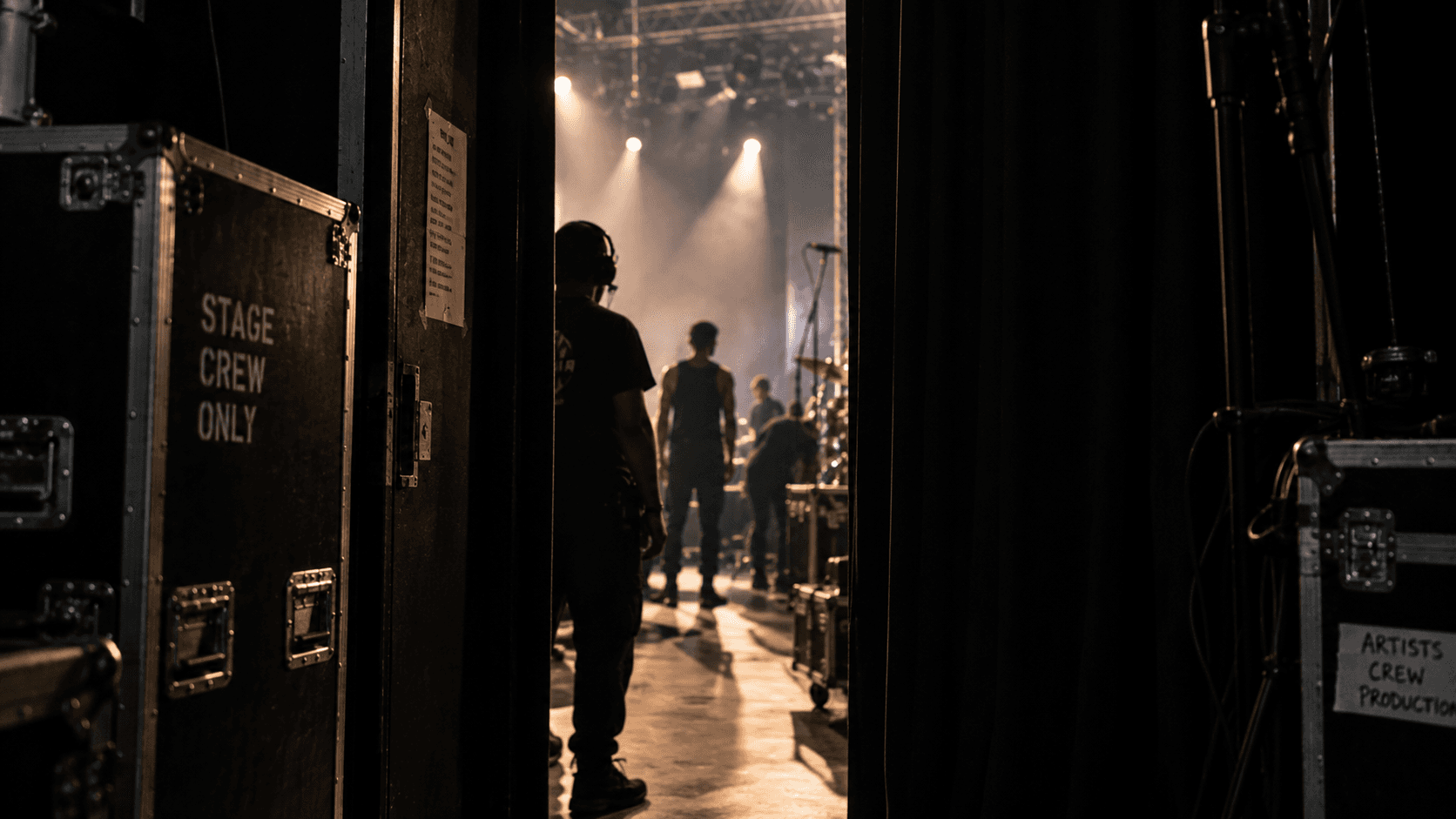 Backstage before the show — access built on trust